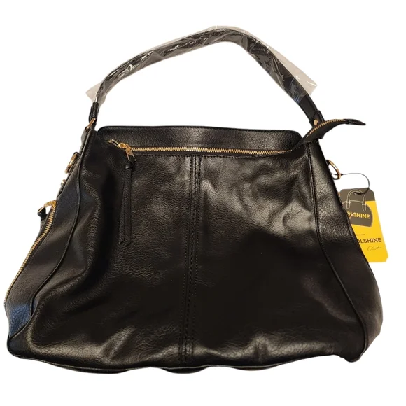 Black Vegan Leather Crossbody Shoulder Bag  NWT - Picture 7 of 12